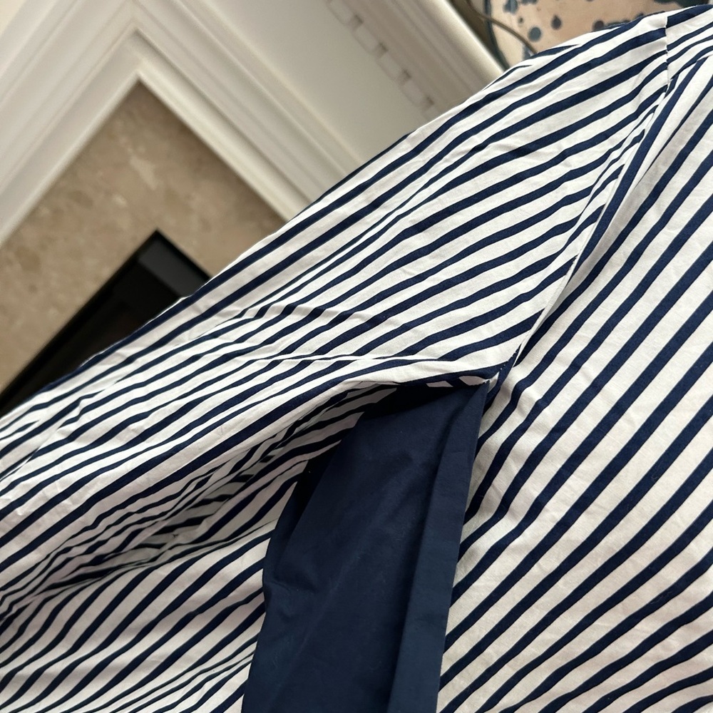 NWT Lumiere Striped Navy and White Cotton Shirt Dress - Picture 10 of 12